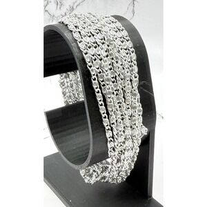 12-Strand Silver Tone‎ Chain Bracelet by Celebrity 7"